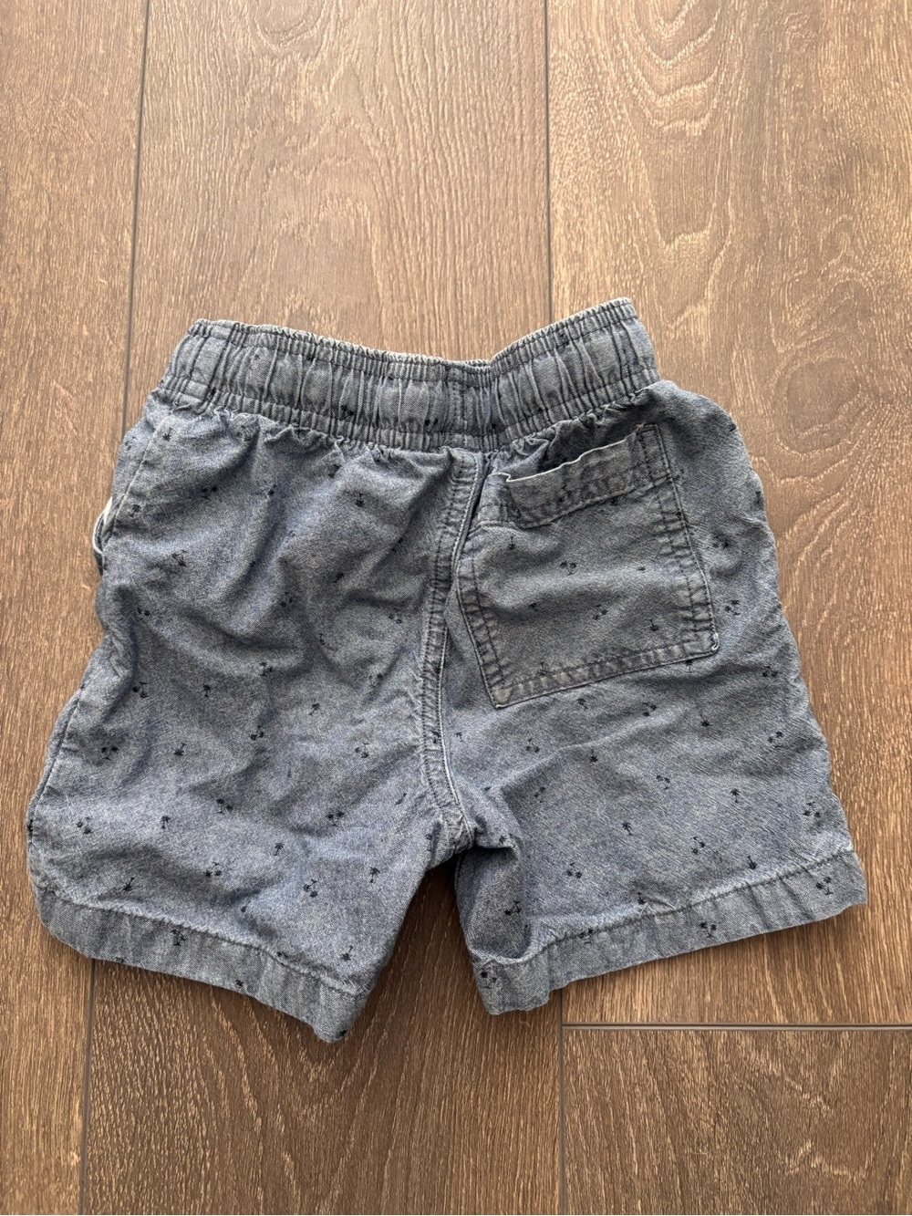 Kids Chambray Drawstring Shorts in Blue - Picture 2 of 2